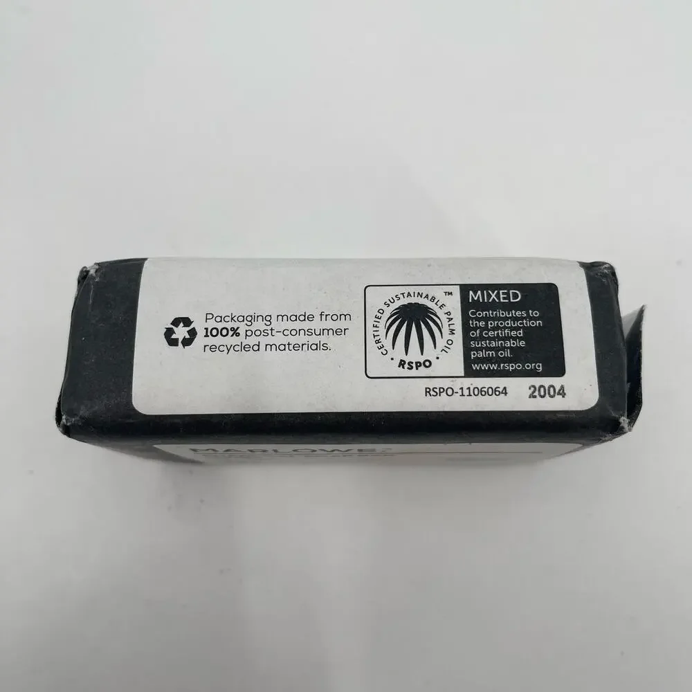 MARLOWE. Charcoal Soap Bar NWT For Men No. 106 Body Skin Cleanses 7oz 198.4g
